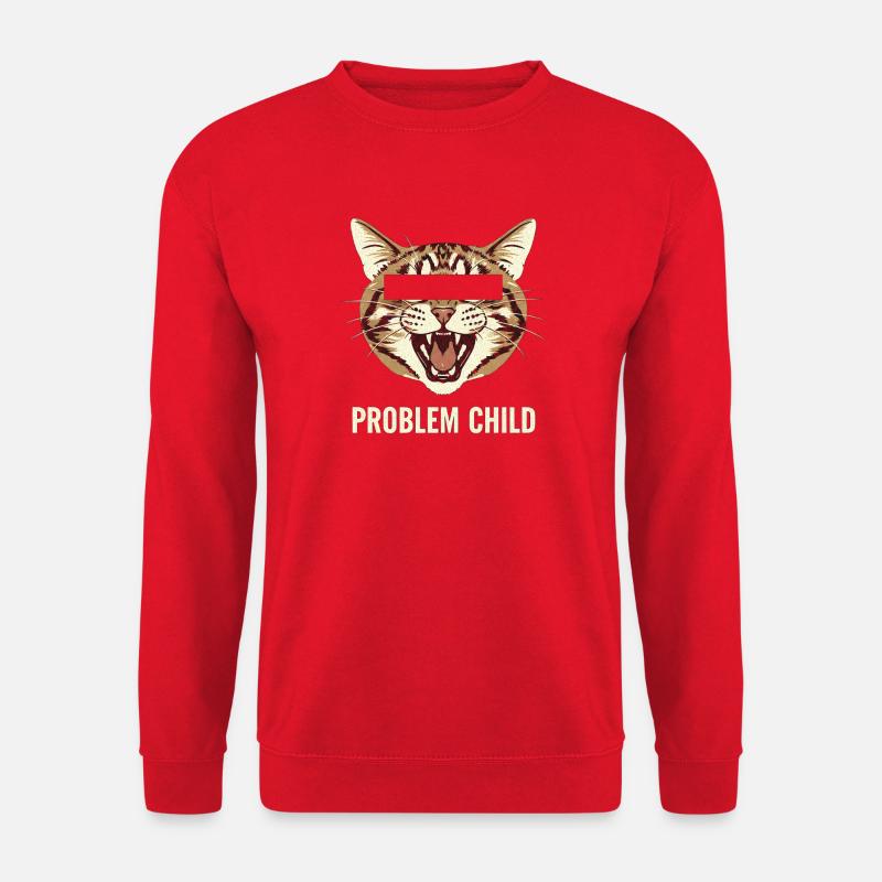 Problem Child Katzenmotiv - Unisex Pullover - Rot