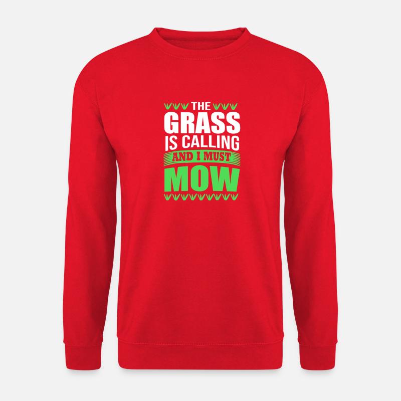 Rasenmäher Rasen (Wiese) - Unisex Pullover - Rot