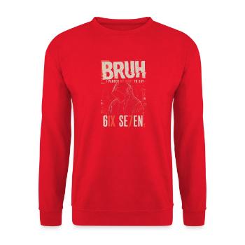 Bruh Pause Game 6IX SE7EN Hoodie - Unisex Pullover - Rot - Vorne - Alina (178cm) & Michal (187cm)