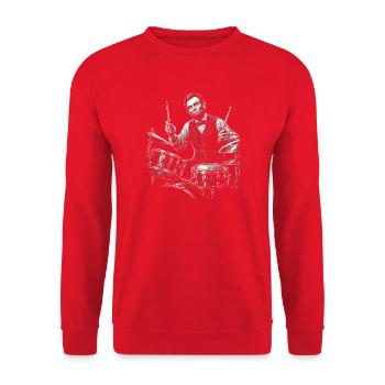 Abraham Lincoln Drummer - Unisex Sweatshirt - red - Front - Alina (178cm) & Michal (187cm)