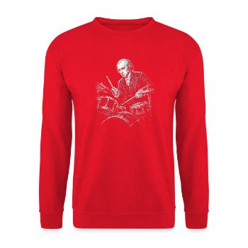 James Madison Illustration Drumming - Unisex Sweatshirt - red - Front - Alina (178cm) & Michal (187cm)