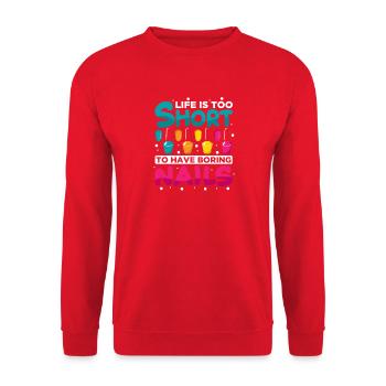 Nail Designer Nail Designer Cosmetics Nail Salon - Unisex Sweatshirt - red - Front - Alina (178cm) & Michal (187cm)