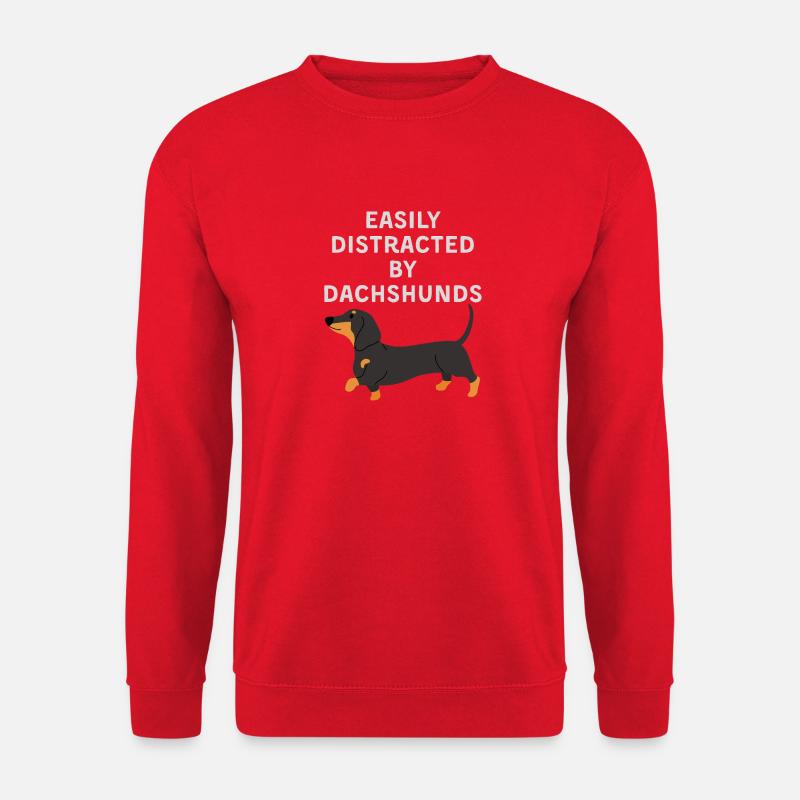 Easily Distracted by Dachshunds - Unisex Sweatshirt - red