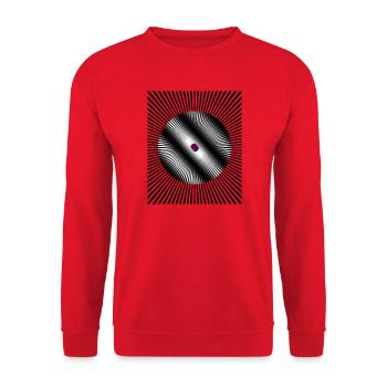 Radialer Lichtstrahlkreis - Unisex Pullover - Rot - Vorne - Alina (178cm) & Michal (187cm)