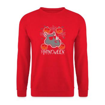 Safari Afrique Faune du Serengeti Rhinocéros d’Halloween - Sweat-shirt Unisexe - rouge - Devant - Alina (178cm) & Michal (187cm)