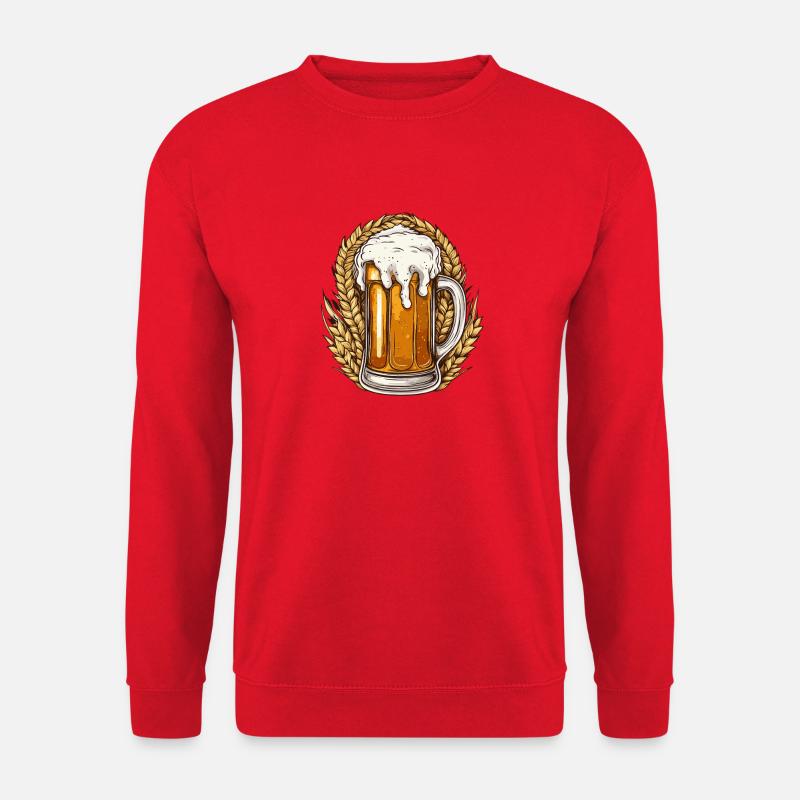Bier Bierkrug Hopfen - Unisex Pullover - Rot