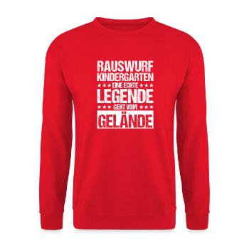 Eine Legende Geht vom Gelände - Unisex Pullover - Rot - Vorne - Alina (178cm) & Michal (187cm)