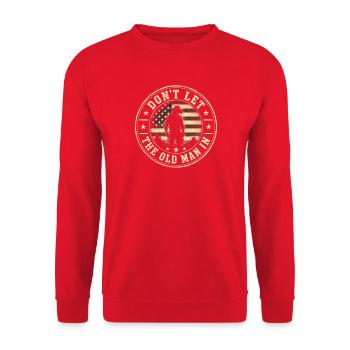 Lass den Alten Mann nicht los - Unisex Pullover - Rot - Vorne - Alina (178cm) & Michal (187cm)