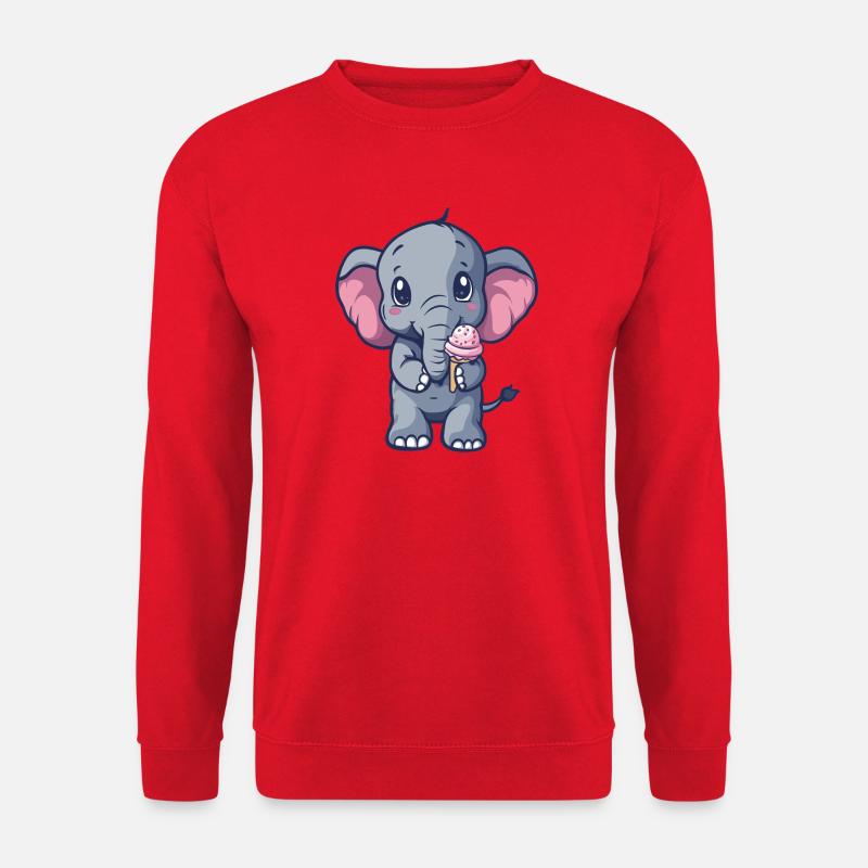 Kleiner Elefant Eiscreme Freund - Unisex Pullover - Rot