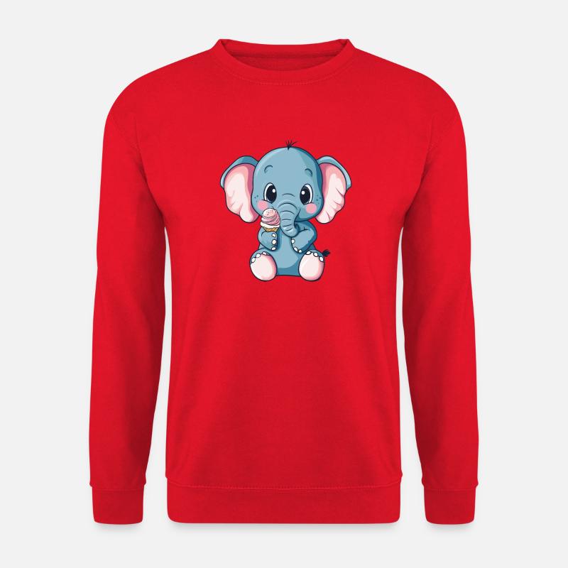 Kleiner Elefantenfreund Eiscreme - Unisex Pullover - Rot
