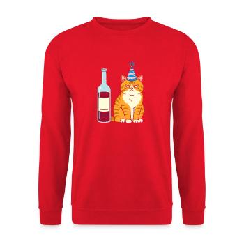 Kater partyhut - Unisex Pullover - Rot - Vorne - Alina (178cm) & Michal (187cm)