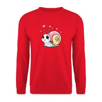 Cute heart-snail - Unisex Sweatshirt - red - Front - Alina (178cm) & Michal (187cm)