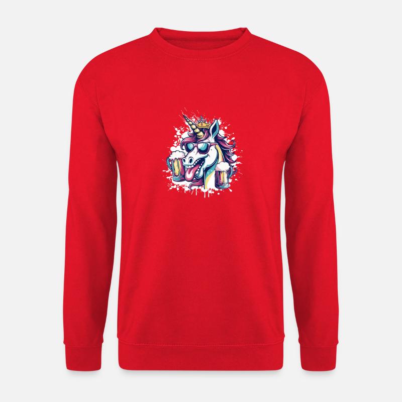 Einhorn Bier Lustig - Unisex Pullover - Rot