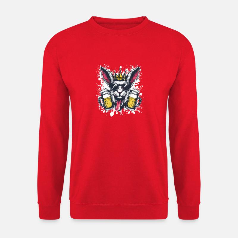Hase Bier Lustig - Unisex Pullover - Rot