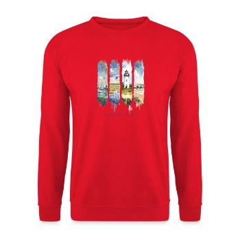 Maryland Vacation Travel – Harbor & Water Motif - Unisex Sweatshirt - red - Front - Alina (178cm) & Michal (187cm)