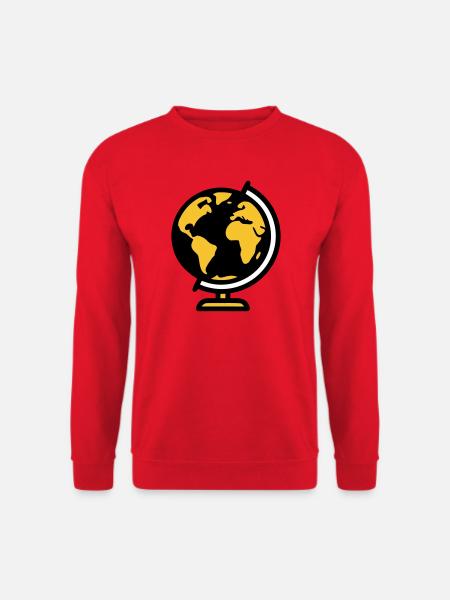 Globus Weltkugel Erde Schule - Unisex Pullover - Rot