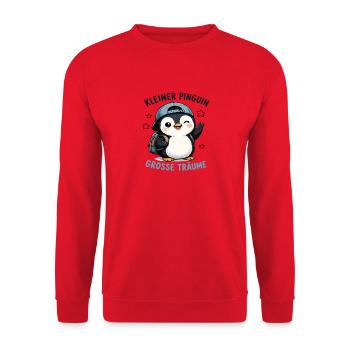 Kleiner Pinguin - Unisex Pullover - Rot - Vorne - Alina (178cm) & Michal (187cm)