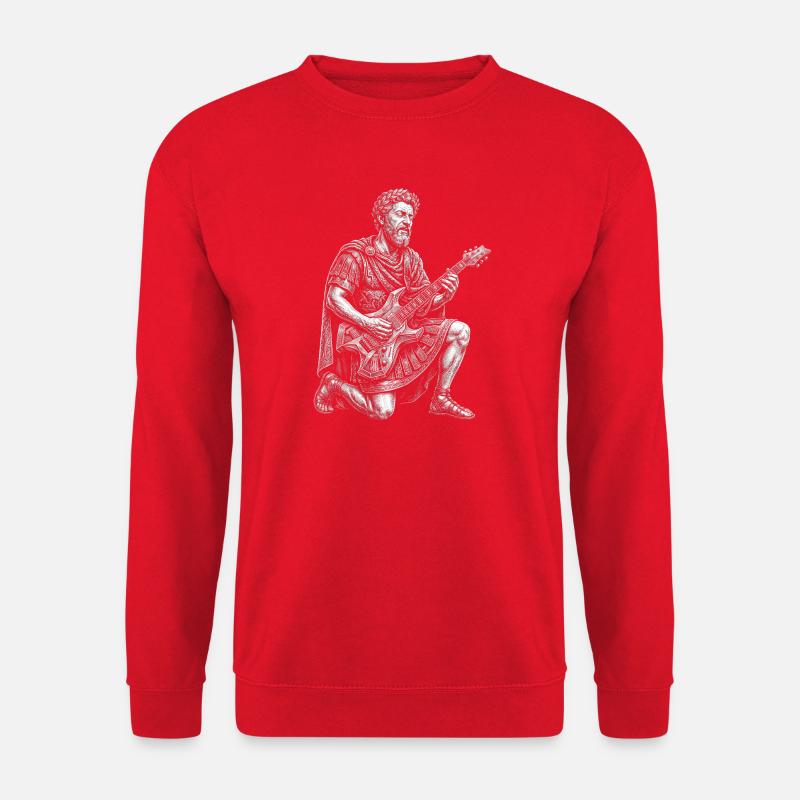 Marcus Aurelius plays guitar - Unisex Sweatshirt - red