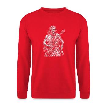 Poseidon plays guitar - Unisex Sweatshirt - red - Front - Alina (178cm) & Michal (187cm)