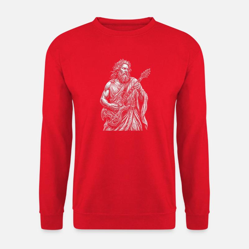 Poseidon spielt Gitarre - Unisex Pullover - Rot