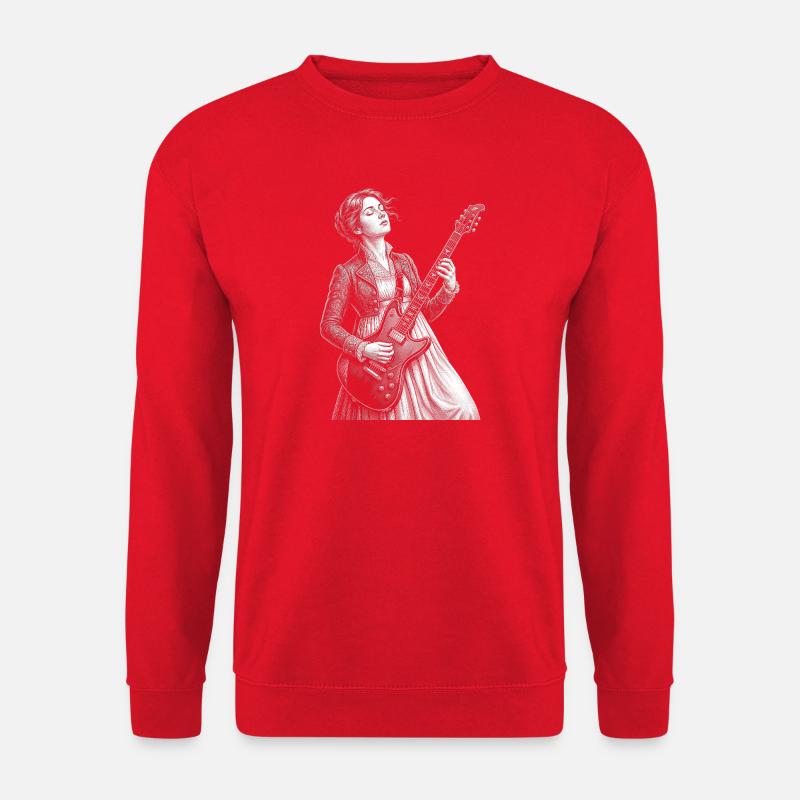 Jane Austen plays guitar - Unisex Sweatshirt - red