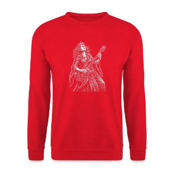 Hecate spielt Gitarre - Unisex Pullover - Rot - Vorne - Alina (178cm) & Michal (187cm)