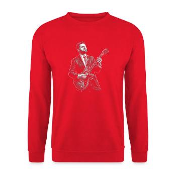 JD Vance joue de la guitare - Sweat-shirt Unisexe - rouge - Devant - Alina (178cm) & Michal (187cm)