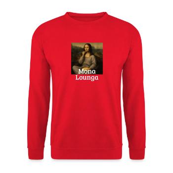 Mona Lounga Leonardo Da Vinci Lustige faule Mona L - Unisex Pullover - Rot - Vorne - Alina (178cm) & Michal (187cm)