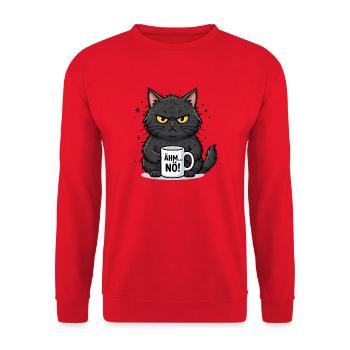 Ähm... Nö!  Cat German Saying Pet Lover - Unisex Sweatshirt - red - Front - Alina (178cm) & Michal (187cm)