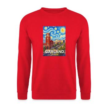 Garland, Texas Starry Night - Unisex Sweatshirt - red - Front - Alina (178cm) & Michal (187cm)