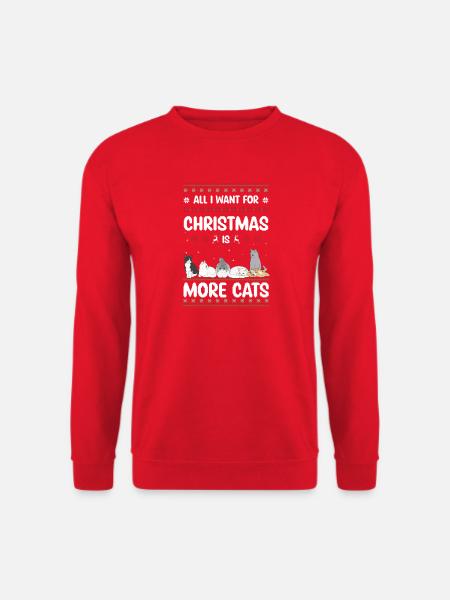 Christmas Cats Ugly Christmas Sweater Gift - Unisex Sweatshirt - red