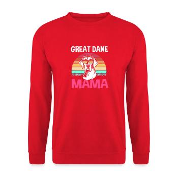 Dogue allemand - Sweat-shirt Unisexe - rouge - Devant - Alina (178cm) & Michal (187cm)