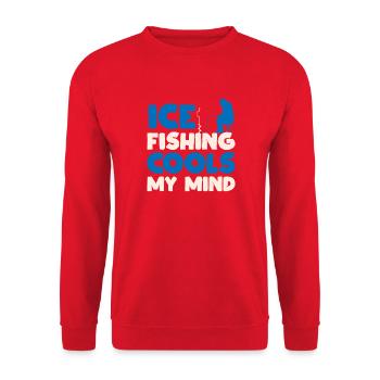 Winter Angling Cools My Mind Frozen Lake Art - Sweat-shirt Unisexe - rouge - Devant - Alina (178cm) & Michal (187cm)
