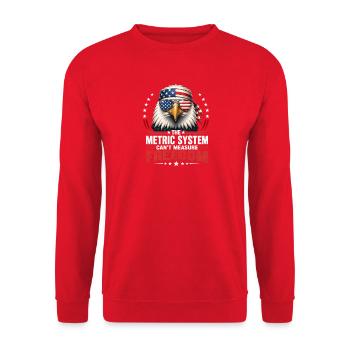 Das metrische System kann die Freiheit nicht messe - Unisex Pullover - Rot - Vorne - Alina (178cm) & Michal (187cm)