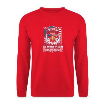 Das metrische System kann Freiheit nicht messen (4 - Unisex Pullover - Rot - Vorne - Alina (178cm) & Michal (187cm)