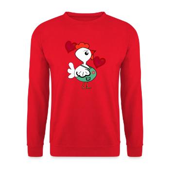 Jardinier Cœur de poulet jardinier poules Enfants - Sweat-shirt Unisexe - rouge - Devant - Alina (178cm) & Michal (187cm)