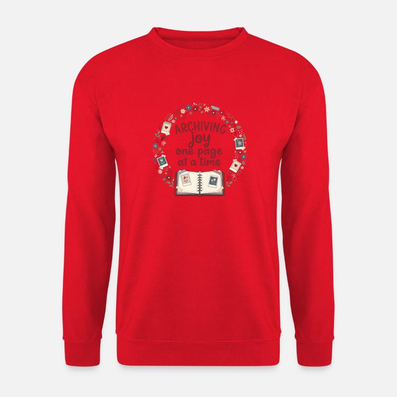 Freude archivieren | Scrapbooking Deko - Unisex Pullover - Rot