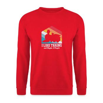 Model Railway Model Making Model Maker - Unisex Sweatshirt - red - Front - Alina (178cm) & Michal (187cm)