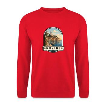 Rovinj Kroatien Altstadt Adriatisches Meer Urlaub - Unisex Pullover - Rot - Vorne - Alina (178cm) & Michal (187cm)