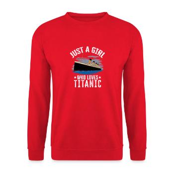 Juste une fille qui adore Titanic Girl design Titanic - Sweat-shirt Unisexe - rouge - Devant - Alina (178cm) & Michal (187cm)