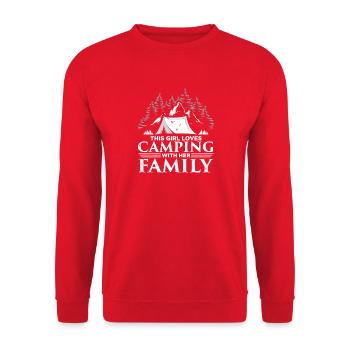 camper camping frau mädchen zelten zelt - Unisex Pullover - Rot - Vorne - Alina (178cm) & Michal (187cm)