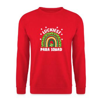 Glücklichstes Para-Team - Unisex Pullover - Rot - Vorne - Alina (178cm) & Michal (187cm)