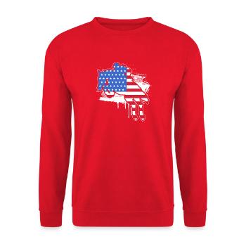 Horse Racing USA 4 July - Unisex Sweatshirt - red - Front - Alina (178cm) & Michal (187cm)