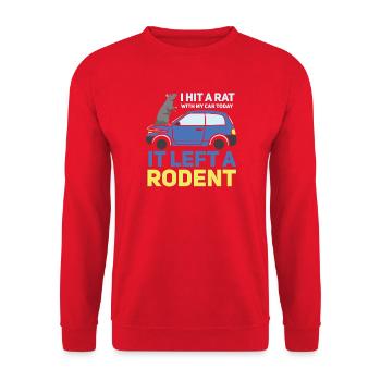 Rat, house rat, rat owner, rat lover - Unisex Sweatshirt - red - Front - Alina (178cm) & Michal (187cm)