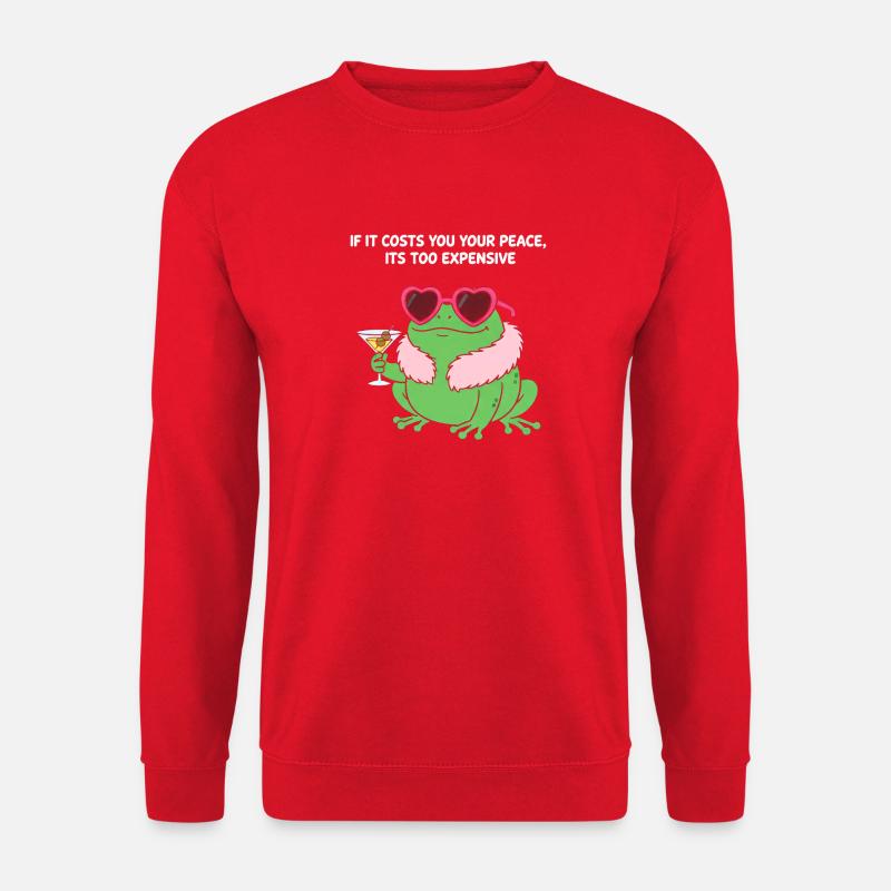 Friedlicher Frosch-Martini - Unisex Pullover - Rot