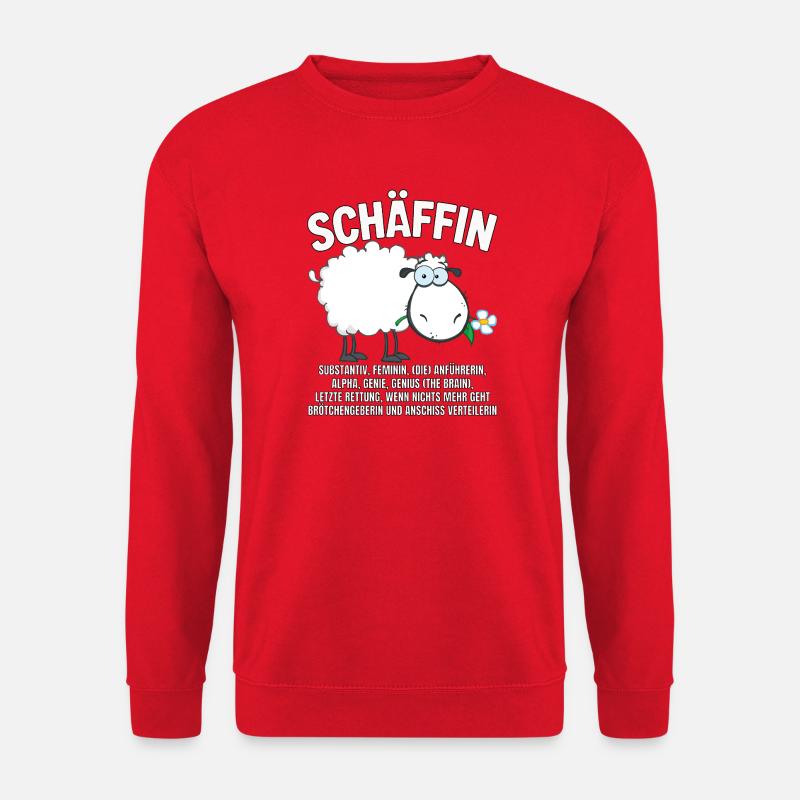 Schäffin - Alpha Schaf mit Sonnenbrille - Unisex Pullover - Rot