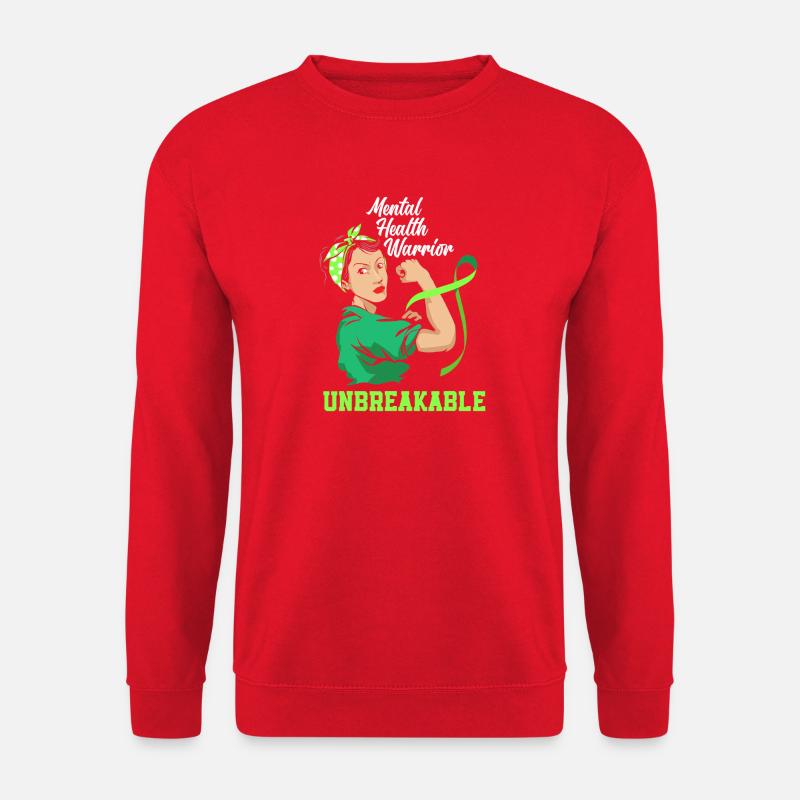 Mental Health Warrior Unbreakable - Unisex Sweatshirt - red