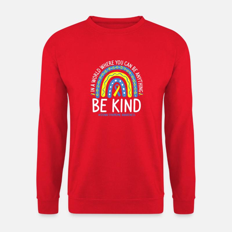 Sei freundlich, Regenbogenbewusstsein - Unisex Pullover - Rot