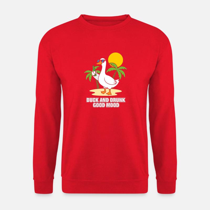 Duck and Drink Good Mood - Unisex Sweatshirt - red