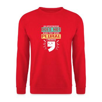 Grammar English Spelling - Unisex Sweatshirt - red - Front - Alina (178cm) & Michal (187cm)